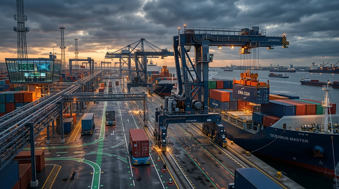 Chińskie porty wdrażają autonomiczne dźwigi i systemy robotycznego załadunku