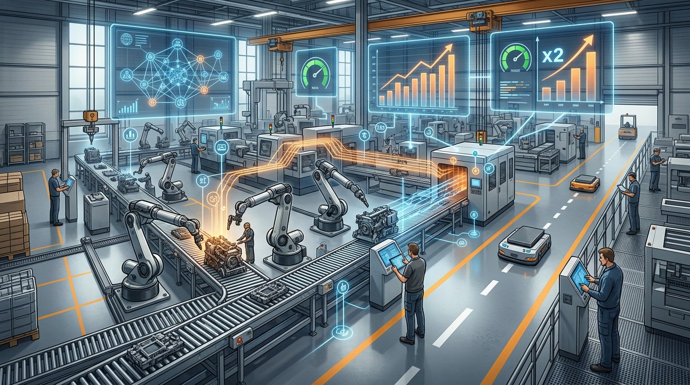 Podwojenie wydajności fabryki dzięki optymalizacji oprogramowania bez zakupu nowych robotów