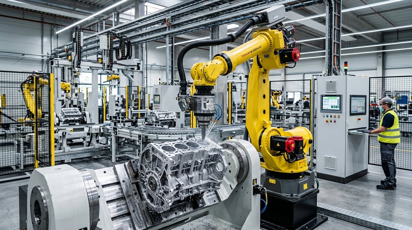 Robot FANUC M-800 do zaawansowanej obróbki w przemyśle motoryzacyjnym i lotniczym