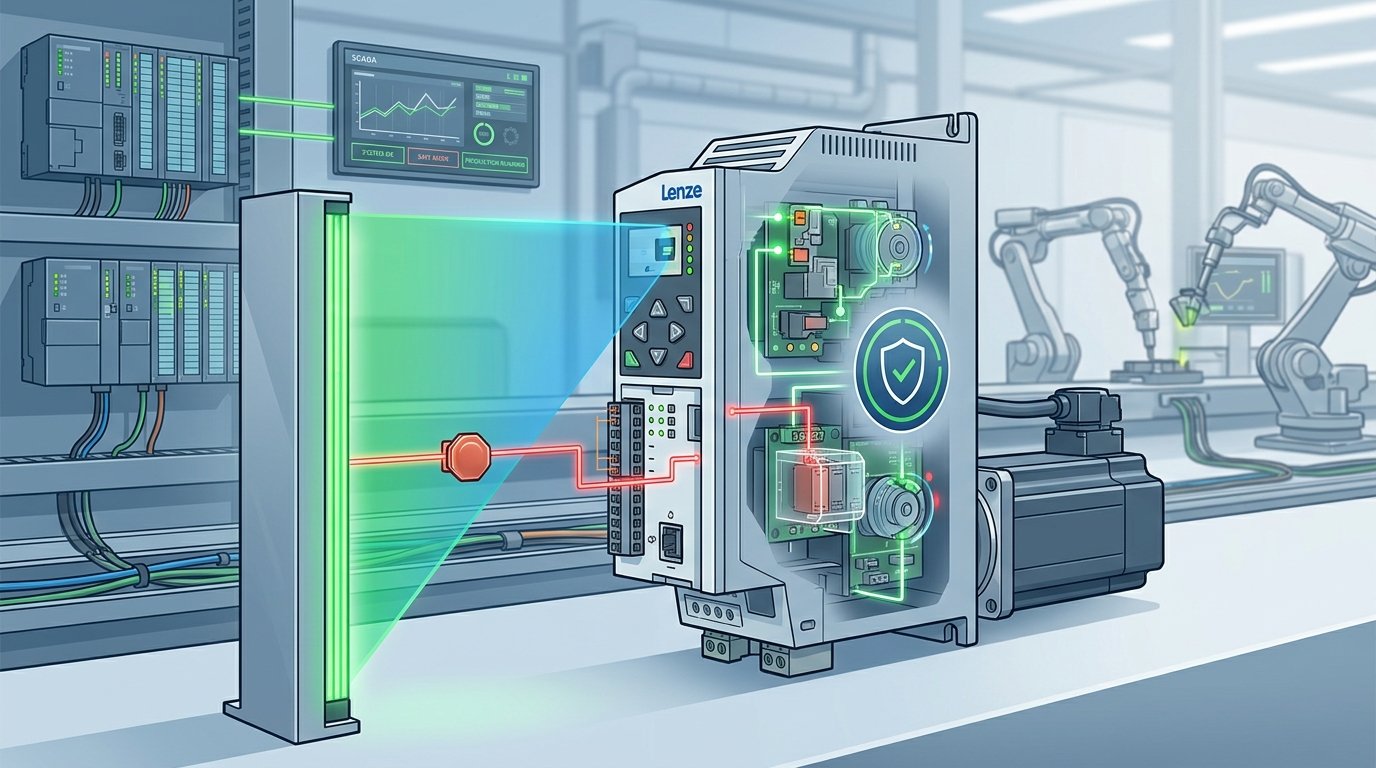 Rozszerzone funkcje bezpieczeństwa w napędach przemysłowych od firmy Lenze