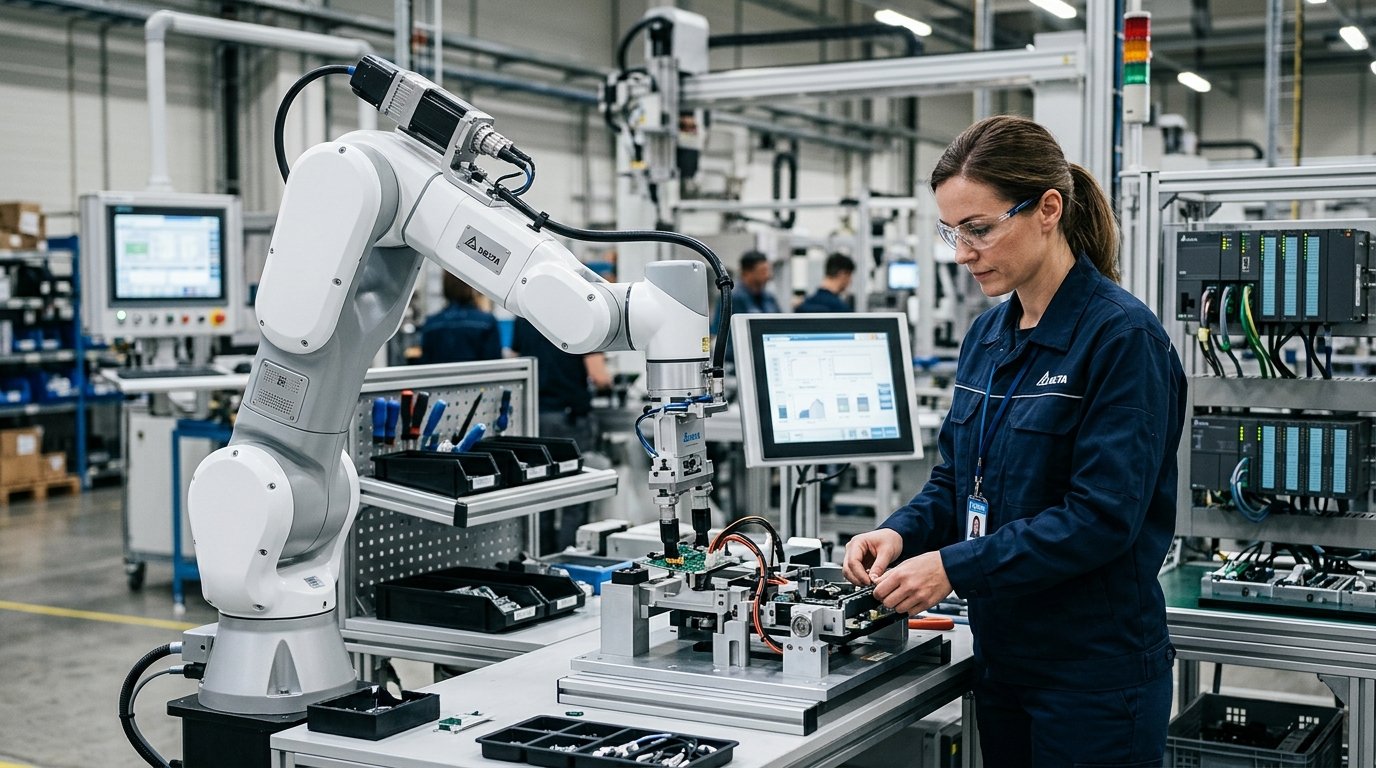 Delta Electronics prezentuje dwuramiennego cobota ze sztuczną inteligencją Nvidia