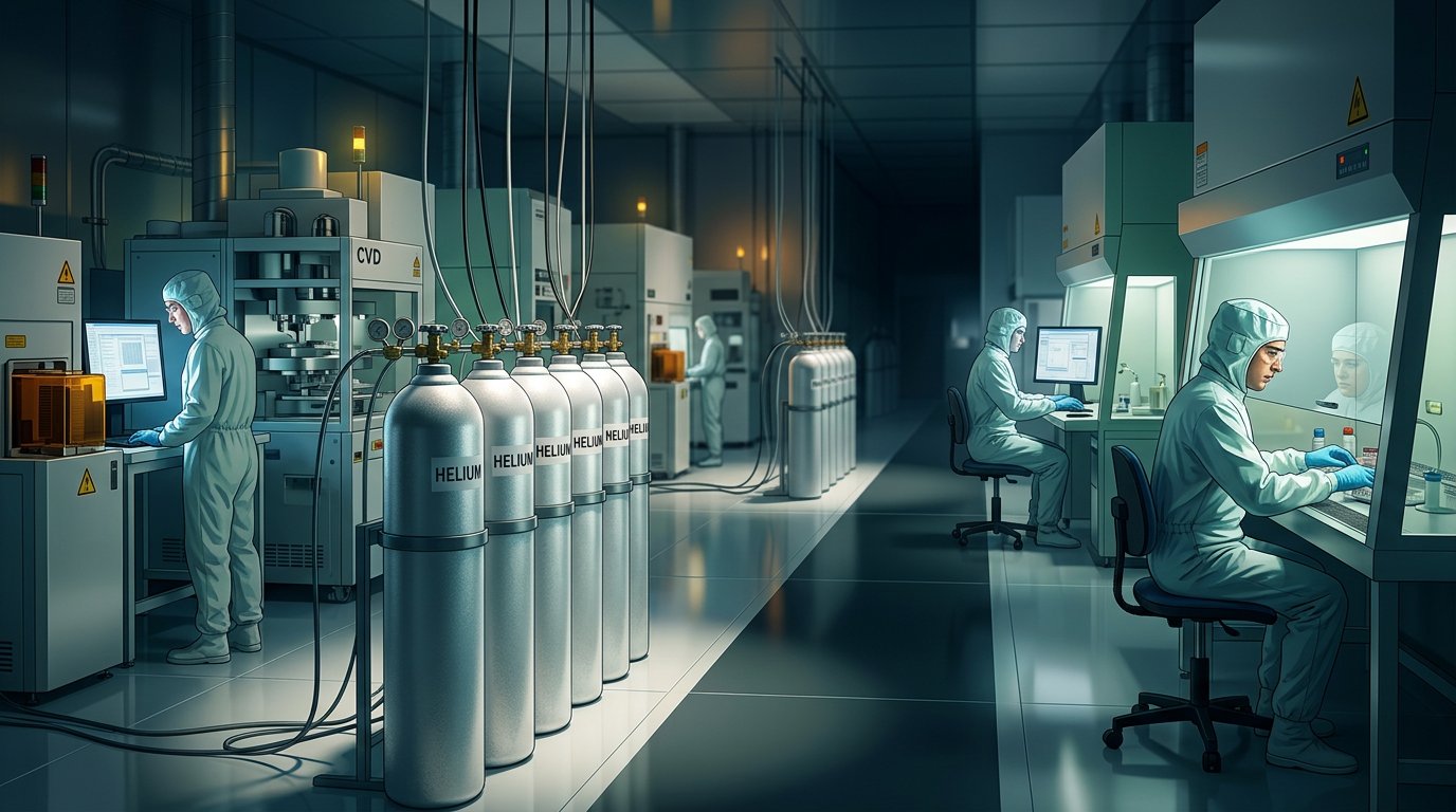 Ryzyko przerw w dostawach helu do produkcji półprzewodników przez konflikt z Iranem