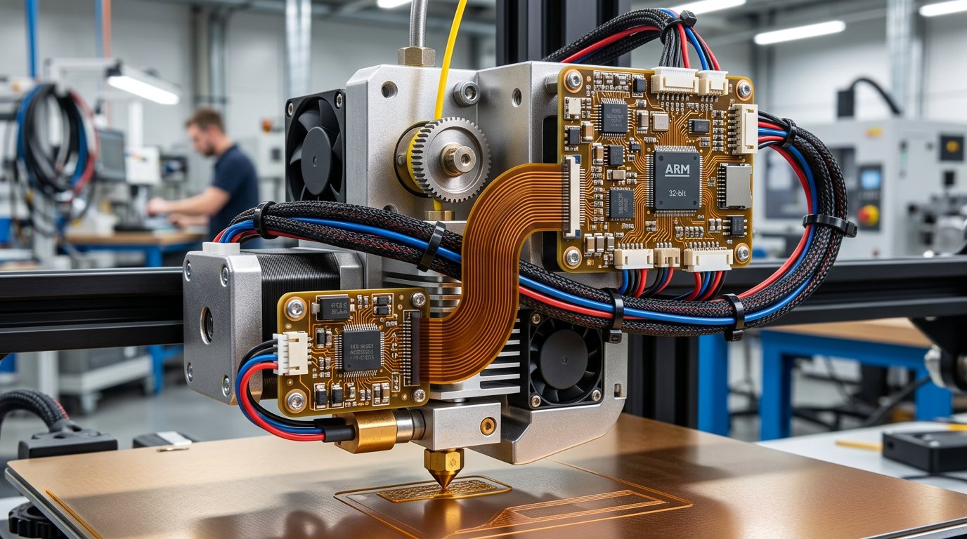 Zastosowanie technologii sztywno-giętkiej w ekstruderze Prusa INDX poprawia trwałość elektroniki