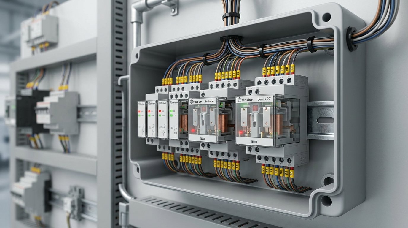 Finder wprowadza kompaktowe przekaźniki bistabilne serii 26 i 27 do montażu podtynkowego