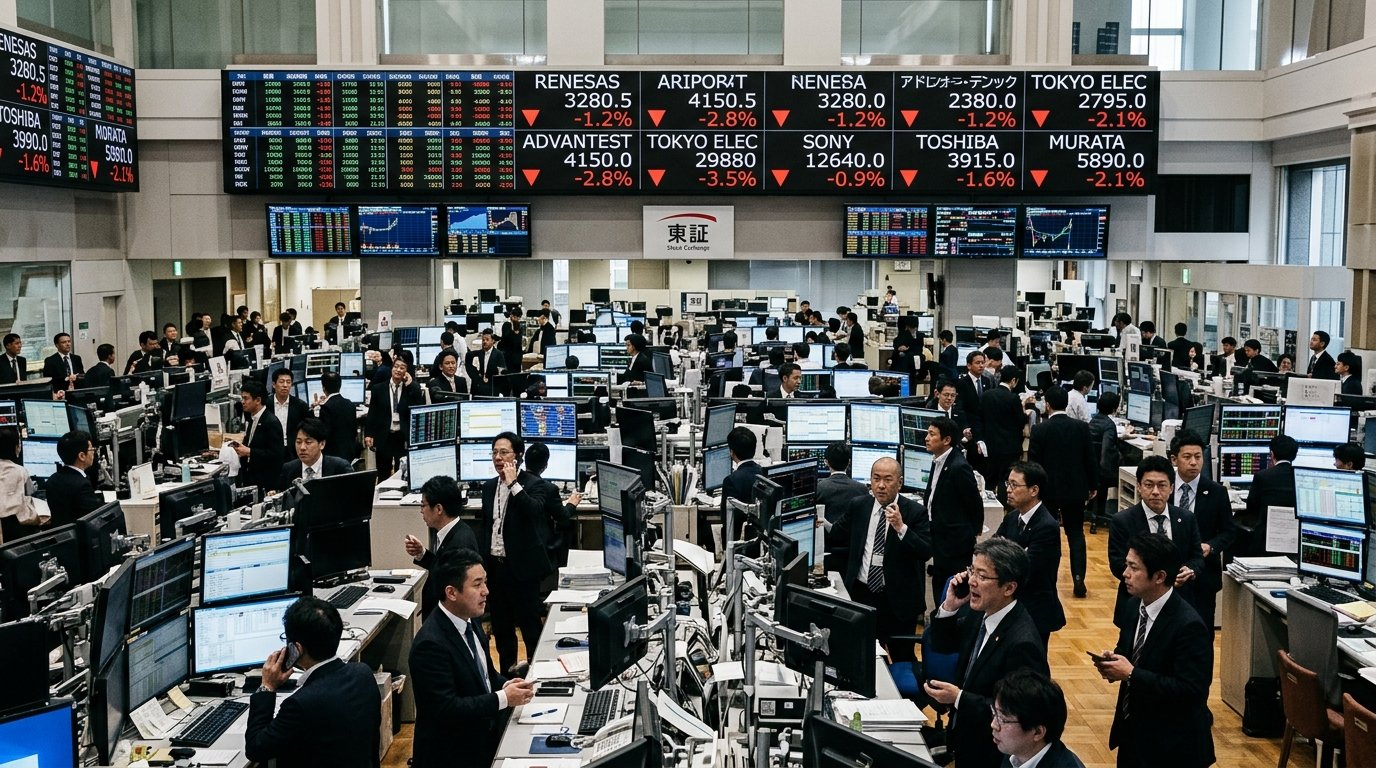 Indeks Nikkei 225 spadł o ponad 4% po doniesieniach o chińskich półprzewodnikach